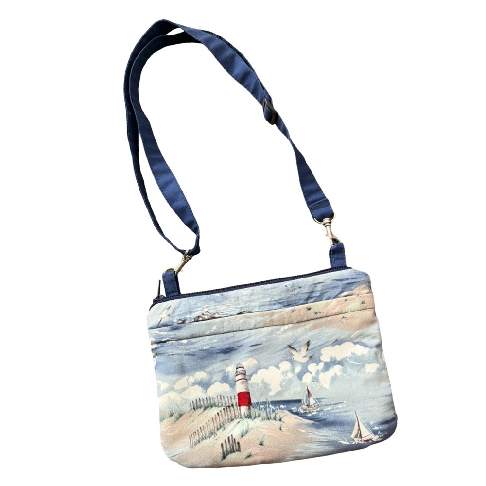 Handmade Crossbody Purse Lighthouse Theme Cotton Fabric